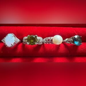 Ring Lot. Genuine Gemstones.